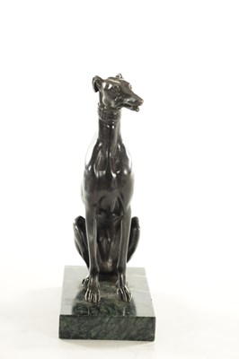 Lot 848 - A LATE 19TH CENTURY BRONZE SCULPTURE OF A GREY HOUND