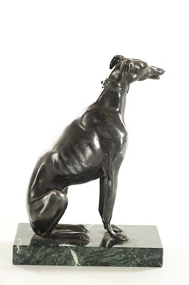 Lot 848 - A LATE 19TH CENTURY BRONZE SCULPTURE OF A GREY HOUND