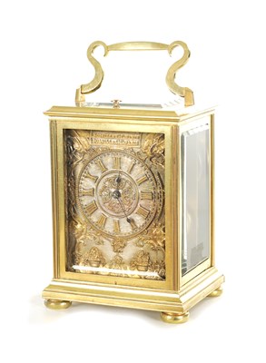 Lot 1199 - BOLVILLER A PARIS. AN EARLY FRENCH REPEATING CARRIAGE CLOCK WITH CHAFF CUTTER ESCAPEMENT