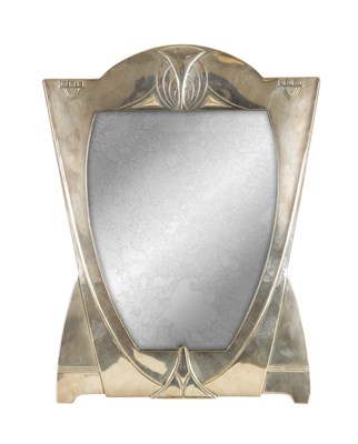 Lot 764 - AN EARLY 20TH CENTURY WMF ART DECO SILVERED BRASS DRESSING TABLE MIRROR