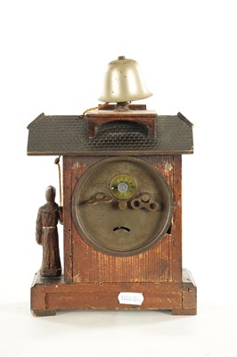 Lot 1117 - A LATE 19TH CENTURY BLACK FOREST AUTOMATION ALARM CLOCK