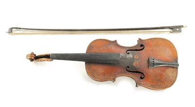 Lot 1298 - AN OLD VIOLIN STAMPED DAVID HOPF, AND LABEL.