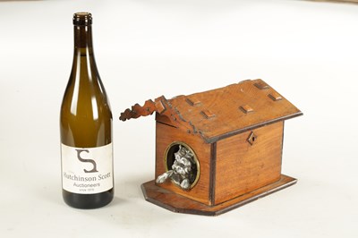 Lot 1306 - A LATE 19TH CENTURY NOVELTY OAK HUMIDOR FORMED AS A DOG KENNEL