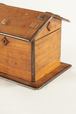 Lot 1306 - A LATE 19TH CENTURY NOVELTY OAK HUMIDOR FORMED AS A DOG KENNEL