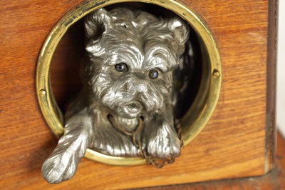 Lot 1306 - A LATE 19TH CENTURY NOVELTY OAK HUMIDOR FORMED AS A DOG KENNEL