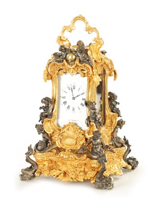 Lot 1211 - A LATE 19TH CENTURY FRENCH ROCOCO STYLE STRIKING CARRIAGE CLOCK