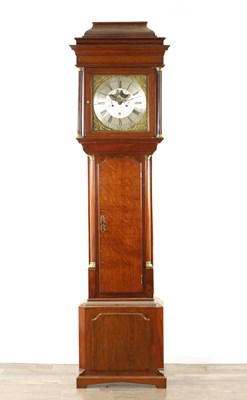 Lot 1221 - WILLIAM BARLOW, ASHTON. A GEORGE III OAK EIGHT DAY LONGCASE CLOCK