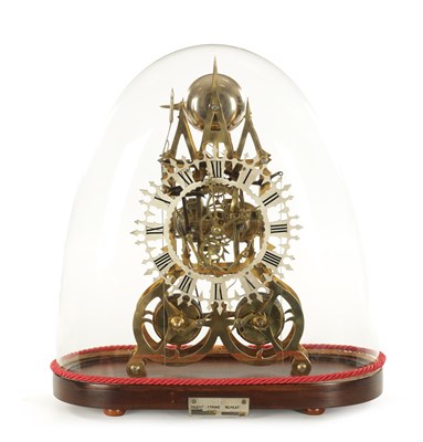 Lot A 20TH CENTURY DOUBLE FUSEE STRIKING AND REPEATING SKELETON CLOCK