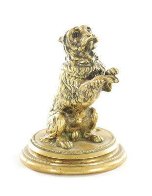 Lot 907 - A LATE 19TH CENTURY BRASS INK WELL FORMED AS A BEGGING DOG