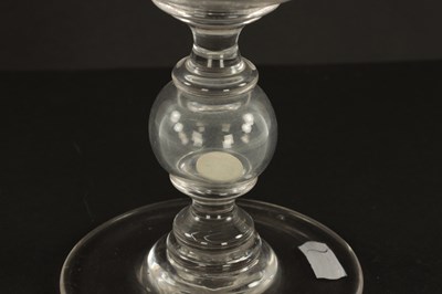 Lot 4 - A LARGE LATE 19TH CENTURY GLASS COIN GOBLET