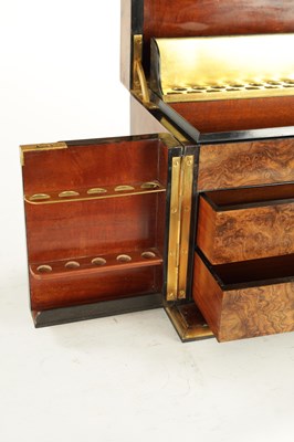 Lot A FINE VICTORIAN BURR WALNUT AND BRASS LINED HUMIDOR