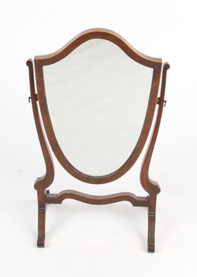 Lot 791 - A GEORGE III STYLE SHIELD SHAPED MAHOGANY...