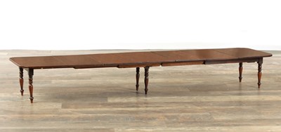 Lot 1349 - A 19TH CENTURY WALNUT MINIATURE PULLOUT DINING TABLE APPRENTICE PIECE