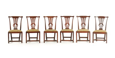 Lot 1359 - A SET OF SIX 19TH CENTURY WALNUT MINIATURE CHIPPENDALE STYLE APPRENTICE PIECE DINING CHAIRS