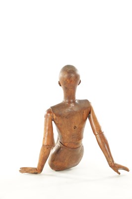 Lot 819 - A GOOD 19TH CENTURY WALNUT LAY FIGURE