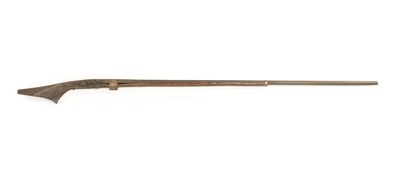 Lot 636 - AN EARLY 19TH CENTURY MATCHLOCK LONG BARRELLED GUN