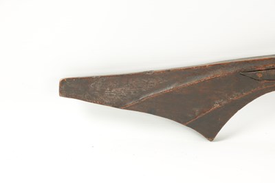 Lot 572 - AN EARLY 19TH CENTURY MATCHLOCK LONG BARRELLED GUN