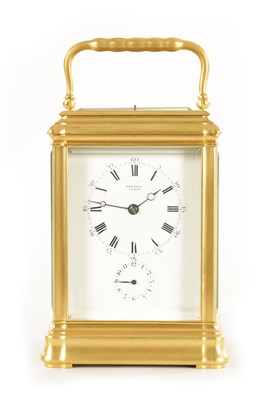 Lot 1120 - BENSONS PARIS. A LATE 19TH CENTURY GORGE CASED EIGHT-DAY PETIT SONNERIE REPEATING CARRIAGE CLOCK