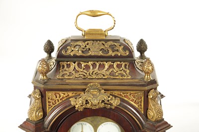 Lot 1053 - HARE, LONDON. A FINE GEORGE III MINIATURE MAHOGANY AND ORMOLU MOUNTED MUSICAL BRACKET CLOCK