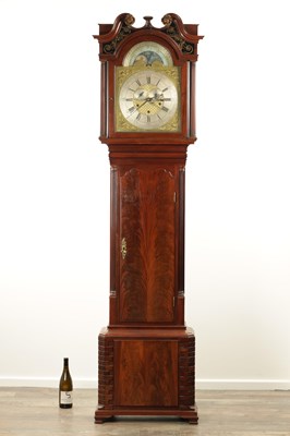 Lot 1055 - JOHN GREENALL, PARR. (ST HELENS). A RARE GEORGE III MUSICAL, YEAR CALENDAR AND TIDAL LONGCASE CLOCK