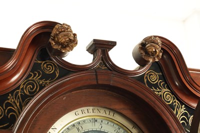 Lot 1055 - JOHN GREENALL, PARR. (ST HELENS). A RARE GEORGE III MUSICAL, YEAR CALENDAR AND TIDAL LONGCASE CLOCK