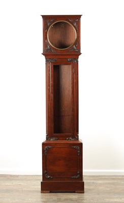 Lot 1109 - A LATE REGENCY FIGURED MAHOGANY REGULATOR CLOCK CASE