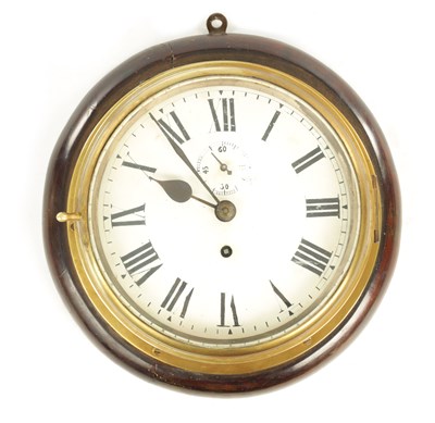 Lot 1224 - A LATE 19TH CENTURY ENGLISH FUSEE SHIPS CLOCK