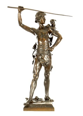 Lot 887 - EUGENE MARIOTON (1857-1933) A LARGE LATE 19TH CENTURY BRONZE FIGURE TITLED “DOMITOR”