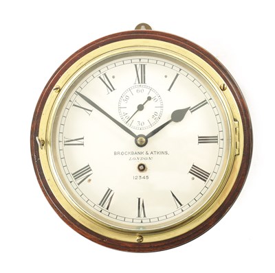 Lot 1128 - BROCKBANK & ATKINS, LONDON. A MID 19TH CENTURY CHAIN DRIVEN FUSEE SHIPS CLOCK.