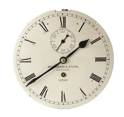 Lot 1128 - BROCKBANK & ATKINS, LONDON. A MID 19TH CENTURY CHAIN DRIVEN FUSEE SHIPS CLOCK.