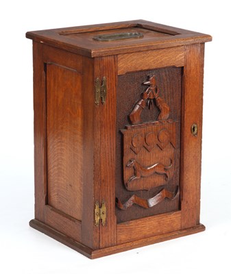 Lot 800 - A COUNTY HOUSE PANELLED OAK POST BOX with...