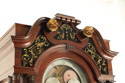 Lot 1230 - WILLIAM LASSELL, TOXTETH PARK. A GEORGE III FIGURED MAHOGANY LONGCASE CLOCK