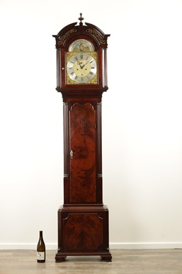 Lot 1051 - JOHN HARDMAN, WAVERTREE. A GEORGE III FIGURED MAHOGANY EIGHT DAY LONGCASE CLOCK