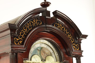 Lot 1051 - JOHN HARDMAN, WAVERTREE. A GEORGE III FIGURED MAHOGANY EIGHT DAY LONGCASE CLOCK