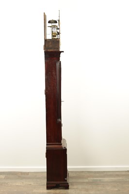 Lot 1051 - JOHN HARDMAN, WAVERTREE. A GEORGE III FIGURED MAHOGANY EIGHT DAY LONGCASE CLOCK