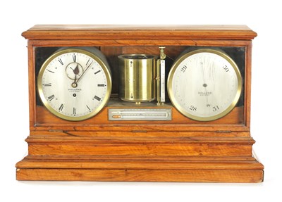 Lot 1185 - DOLLAND, LONDON. A LATE 19TH CENTURY WALNUT CASED WEATHER STATION BAROGRAPH