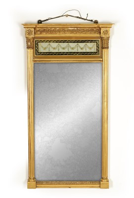 Lot 1380 - A REGENCY GILT GESSO PIER MIRROR