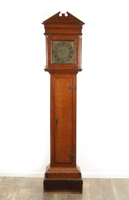 Lot 1063 - GRIFFIS, SUTTON COLDFIELD. A MID 18TH CENTURY OAK 30 HOUR LONGCASE CLOCK