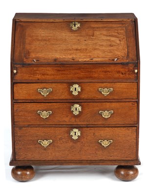 Lot 807 - A SMALL EARLY 18TH CENTURY OAK BUREAU the...