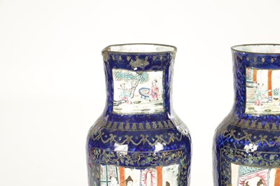 Lot 256 - A PAIR OF 18TH CENTURY CHINESE ENAMEL VASES