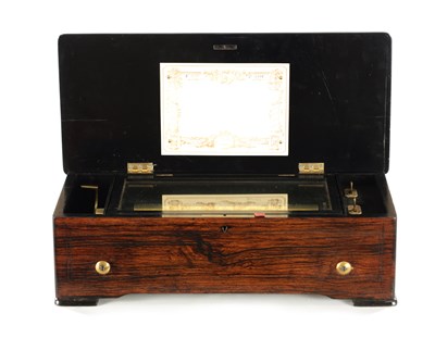 Lot 1271 - A 19TH CENTURY EIGHT AIRS SWISS MUSICAL BOX BY P.V.F.