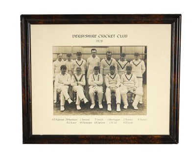 Lot 757 - A 1928 DERBYSHIRE CRICKET CLUB TEAM PHOTOGRAPH