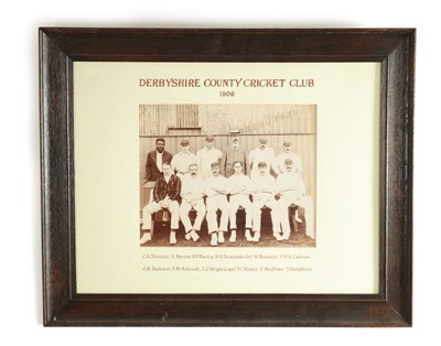 Lot 756 - A 1906 DERBYSHIRE COUNTY CRICKET CLUB TEAM PHOTOGRAPH