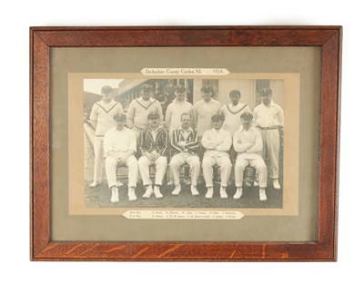 Lot 753 - A 1924 DERBYSHIRE COUNTY CRICKET CLUB XI TEAM PHOTOGRAPH