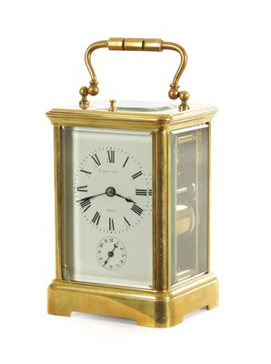 Lot 1173 - A LATE 19TH CENTURY FRENCH QUARTER REPEATING CARRIAGE CLOCK WITH ALARM