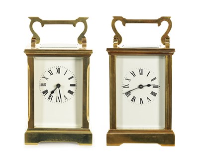 Lot 1122 - TWO EARLY 20TH CENTURY FRENCH CARRIAGE CLOCK TIMEPIECES