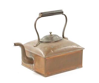 Lot 890 - AN UNUSUAL 19TH CENTURY SQUARE COPPER KETTLE