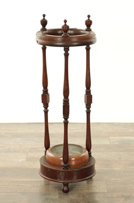 Lot 1494 - A LATE 19TH CENTURY WALNUT STICK STAND