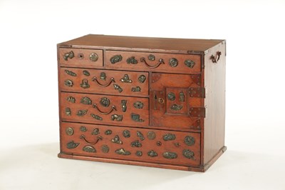 Lot 189 - A JAPANESE MEIJI PERIOD STAINED WOOD COLLECTOR'S CABINET