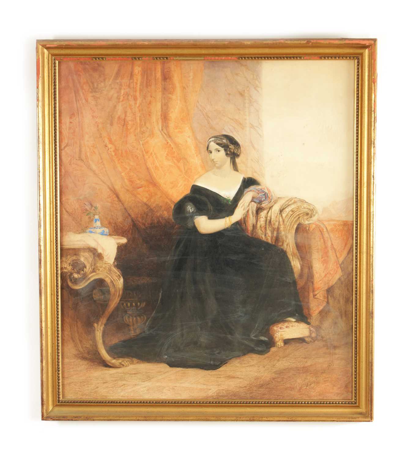 Lot 1015 - HENRY WARREN (1794-1879) A 19TH CENTURY FULL LENGTH PORTRAIT WATERCOLOUR